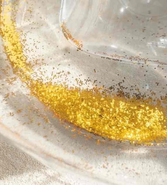 Flamingueo  Brilli Brilli Poltrona a sacco gonfiabile con glitter dorati