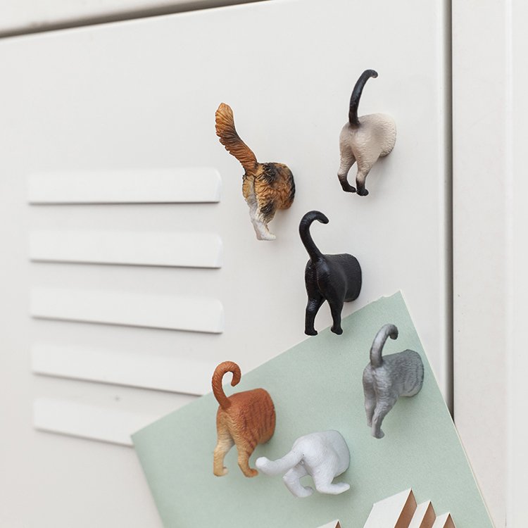 Kikkerland Cat Butt Magnets – Set di 6 magneti da frigorifero Gatti 2.