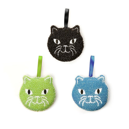 Kikkerland Cat Sponges set di 3 spugne a forma di gatto in uso