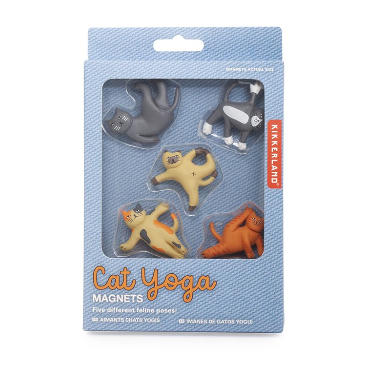 1. Kikkerland Cat Yoga Magnets set di 5 magneti nella confezione originale