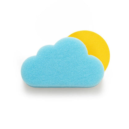Kikkerland Cloud Grab 'n Scrub spugna a nuvola con supporto adesivo giallo
