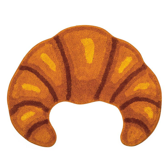 Kikkerland Croissant Bath Rug tappeto in cotone a forma di croissant