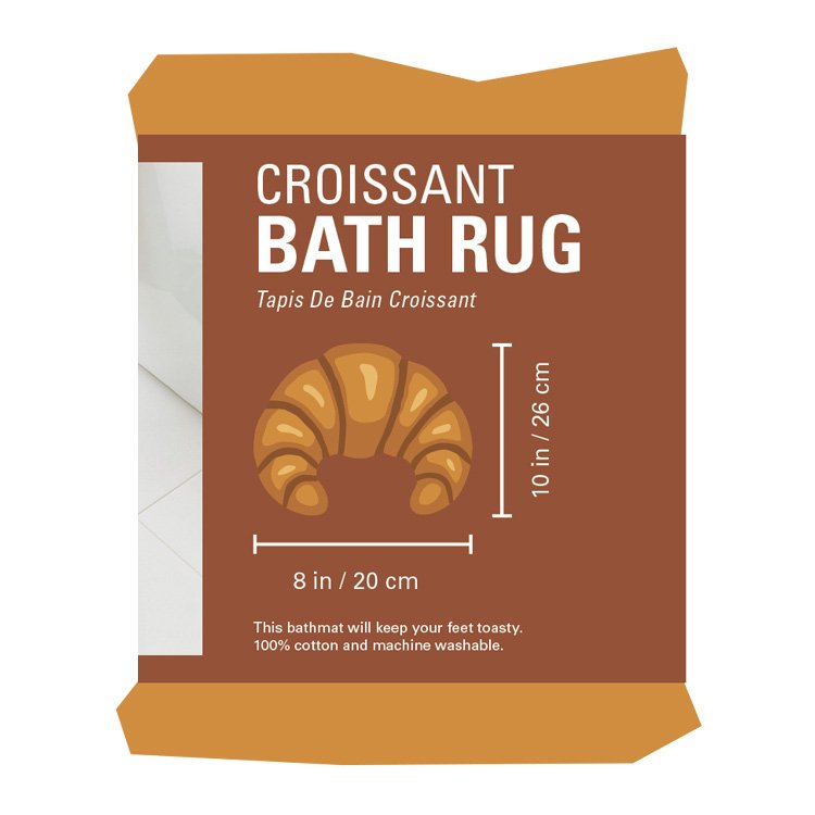 1. Kikkerland Croissant Bath Rug tappeto da bagno nella confezione originale