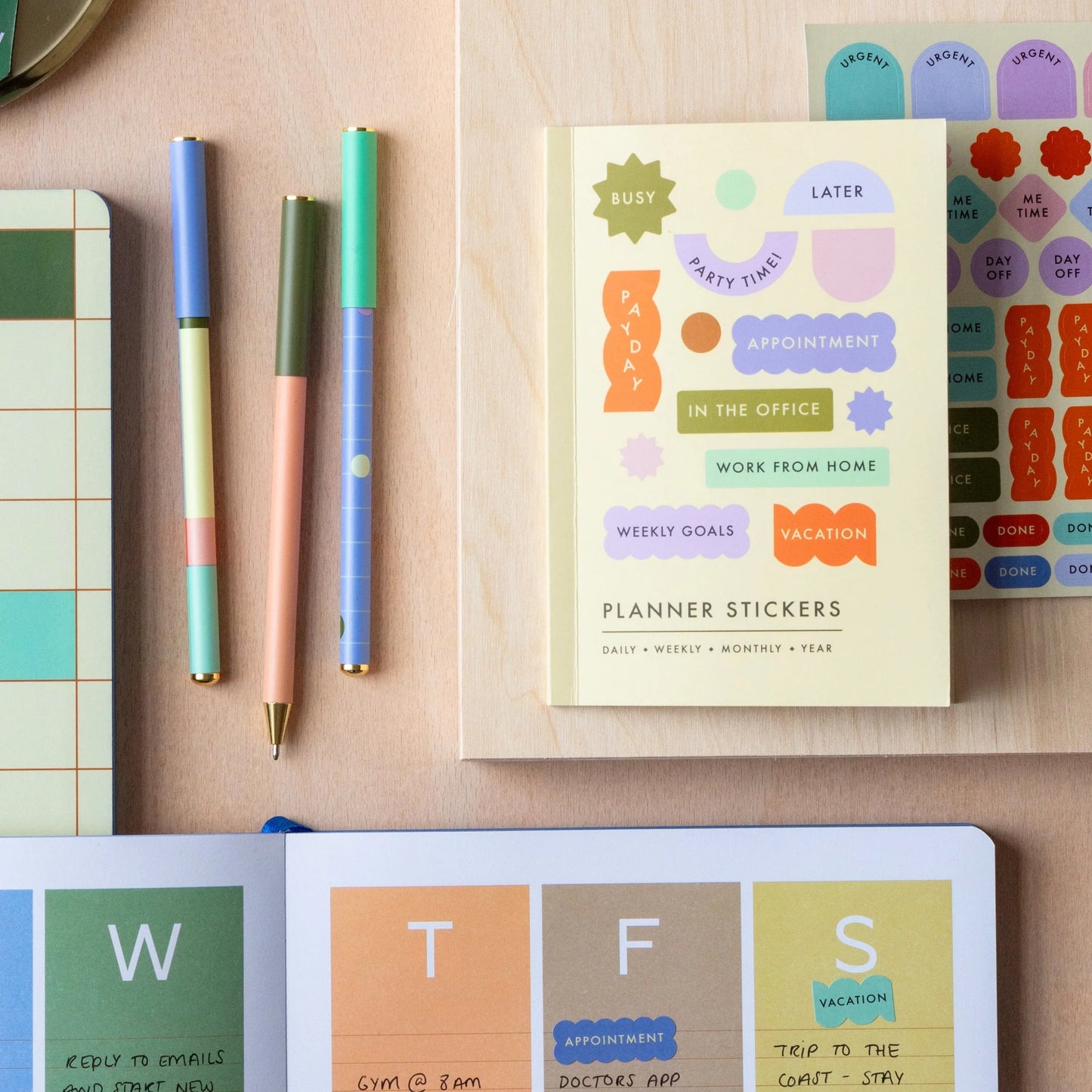 kikkerland Inkerie Set di 4 penne a sfera