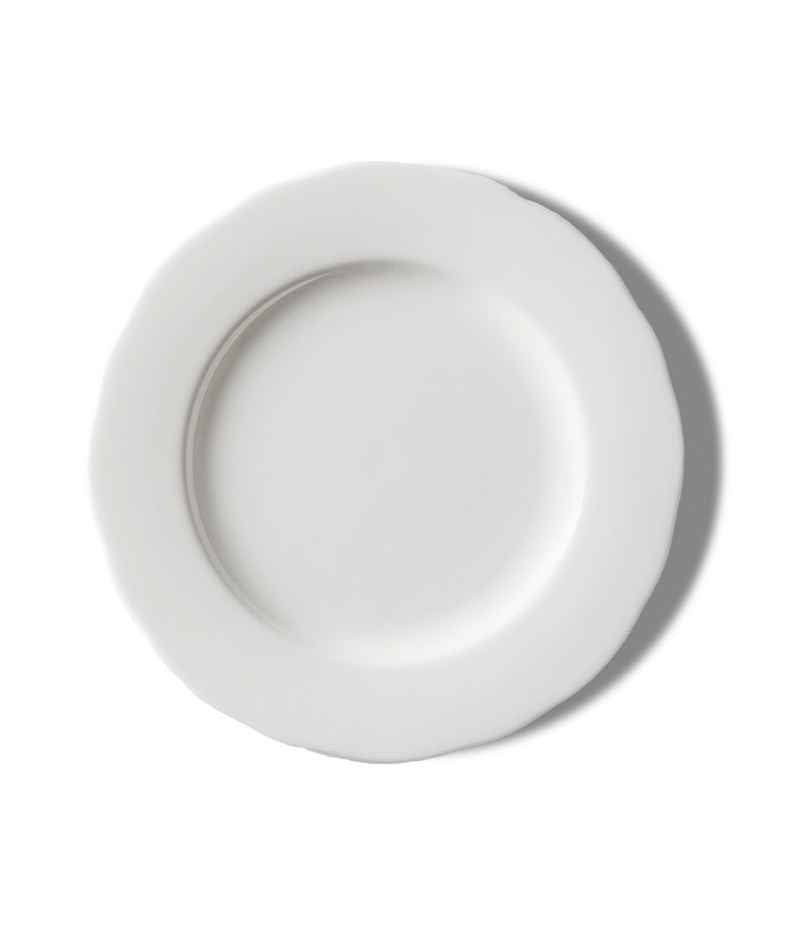 Piatto frutta KnIndustrie Armonia in Fine Bone China bianca – vista dall'alto