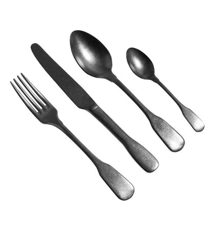 KnIndustrie Brick Lane Finitura Black Set 24 pz posate tavola