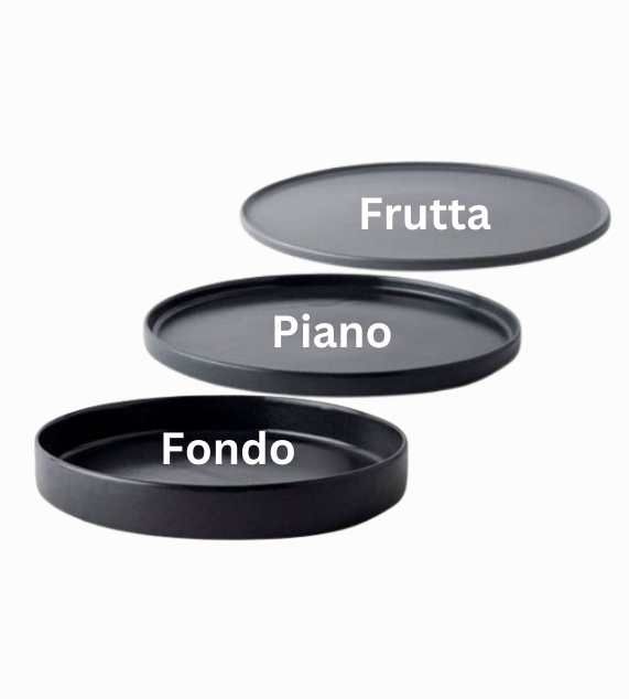 KnIndustrie piatti Lunch Layers Set posto tavola - Ardesia  ø 27 cm