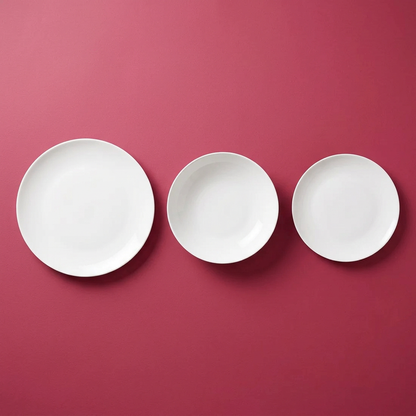Le tre tipologie di piatti Minimal su fondo fucsia