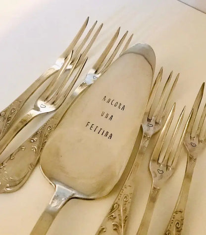 Oh Yeah Spoon "Ancora una fettina" Set dolce Placcate Argento