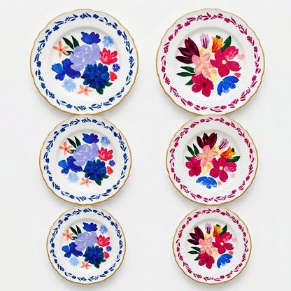 Piatti Bitossi Dipinto blu e magenta