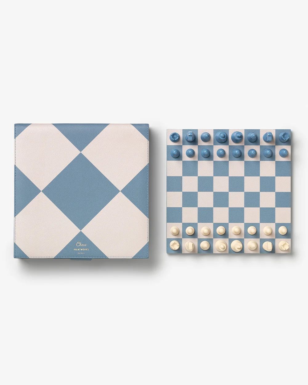 Printworks Chess Reverra – Scacchiera Beige e Blu in Similpelle