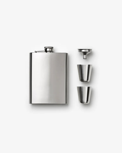Fiaschetta Printworks da 220 ml con imbuto e due bicchierini in acciaio inox