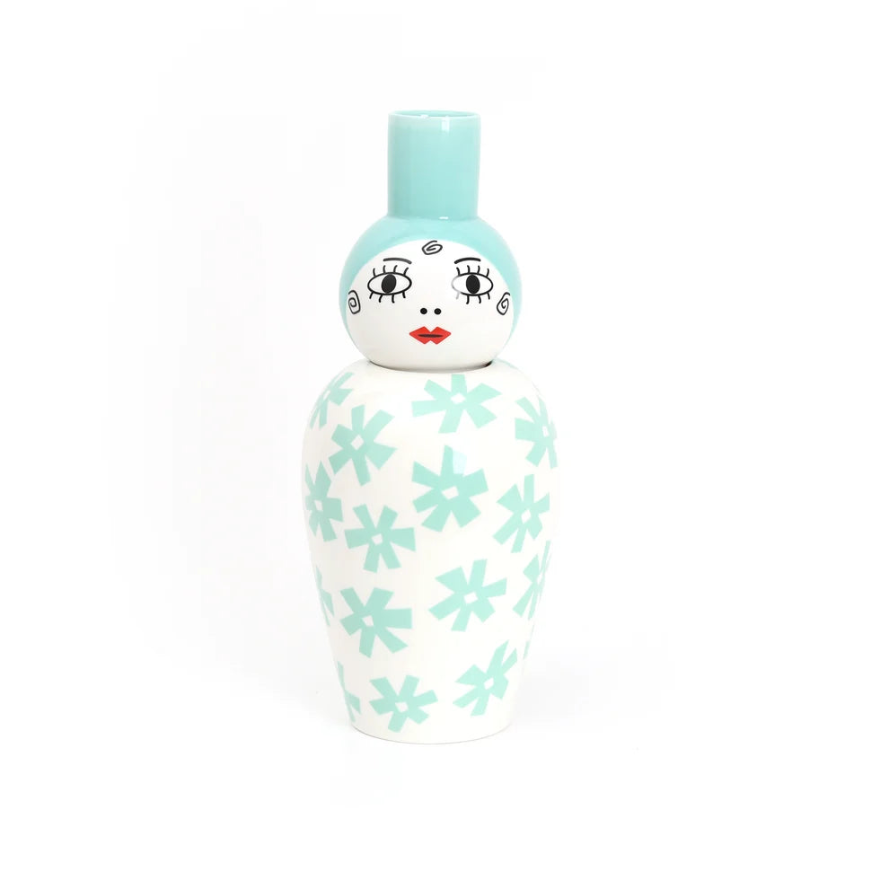 Seletti Canopie Zita vaso con coperchio acquamarina 41,6 cm
