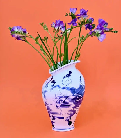 Seletti Floral Delft Classics On Acid Vaso In Porcellana