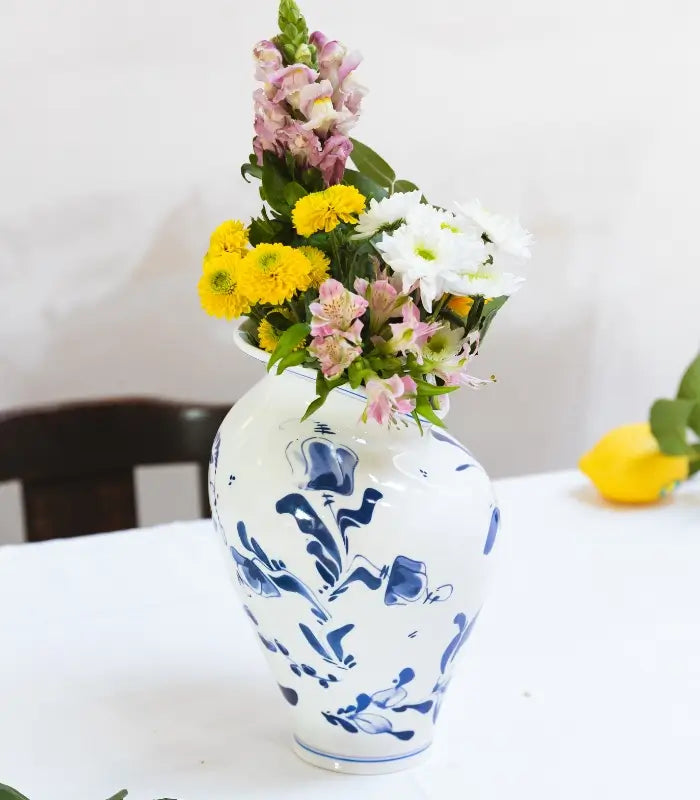 Seletti Floral Delft Classics On Acid Vaso In Porcellana