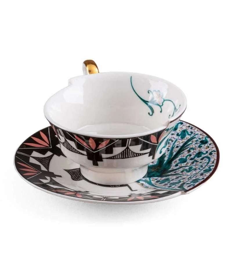 Seletti Hybrid Aspero tazza da tè in porcellana con piattino