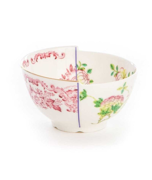 Ciotola da frutta Olinda Seletti Hybrid in porcellana Bone China, vista in prospettiva