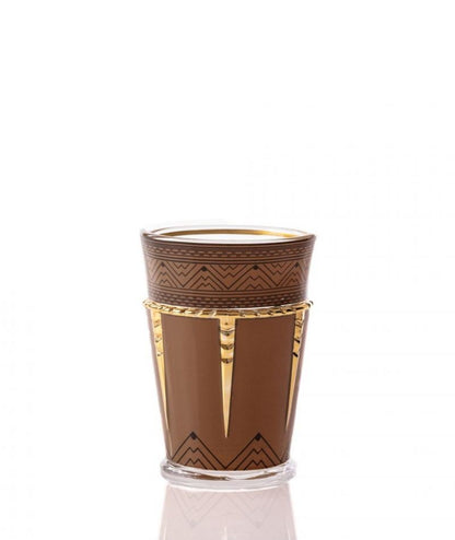 Bicchiere Rodinia Seletti Hybrid con decoro marrone e oro