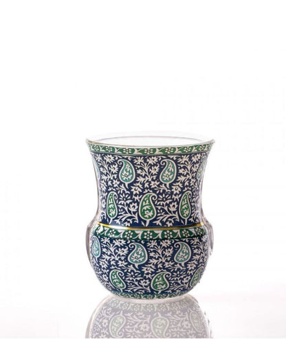 Bicchiere Rodinia Seletti Hybrid con decoro verde e blu