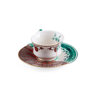 Vista posteriore della tazzina da caffè Seletti Hybrid Chuchuito con piattino