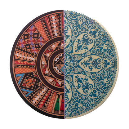 Tovaglietta Huaricanga Seletti Hybrid con decoro rosso e blu