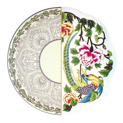 Tovaglietta Teodora Seletti Hybrid con decoro floreale e uccello