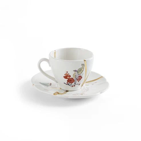 Set regalo caffè Turbo Moka 3 tazze, 3 tazzine Seletti Kintsugi