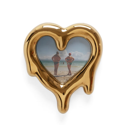 Seletti Melted Heart specchio/portafoto oro Marcancantonio