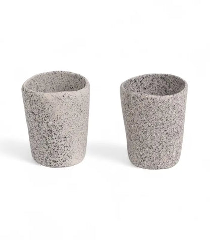 Seletti Newlithic Set 2 Bicchieri In Porcellana