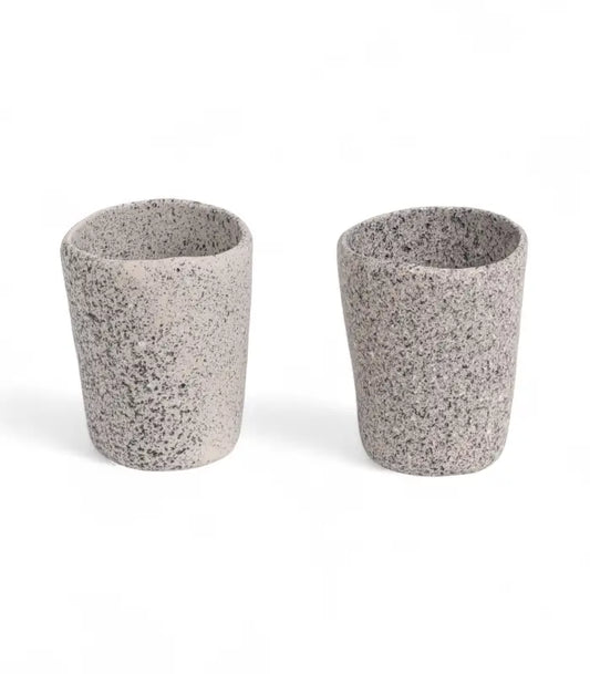 Seletti Newlithic Set 2 Bicchieri In Porcellana