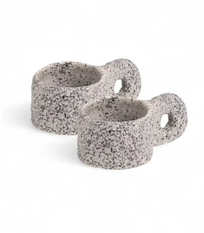 Seletti Newlithic Set 2 Tazzine Da Caffe' In Porcellana