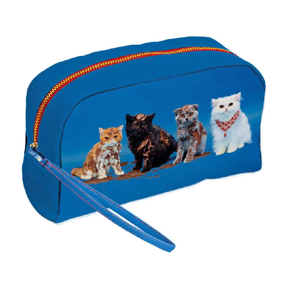 Seletti Toiletpaper Pets Beauty Case in PU Stampato
