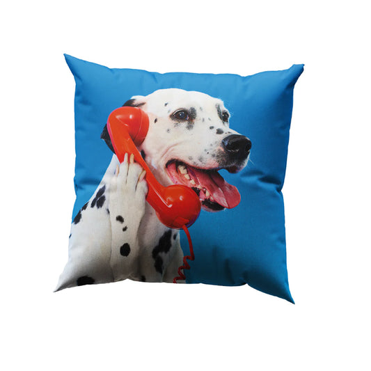 Foto principale: Seletti Toiletpaper Pets Cuscino Dog Call Center 50x50 cm con grafica cane