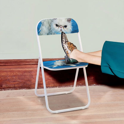 Seletti Toiletpaper Pets Folding Chair BFF sedia pieghevole con stampa animale