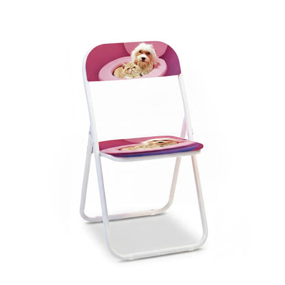 Seletti Toiletpaper Pets Folding Chair Nerdy Dog sedia pieghevole Toiletpaper Home