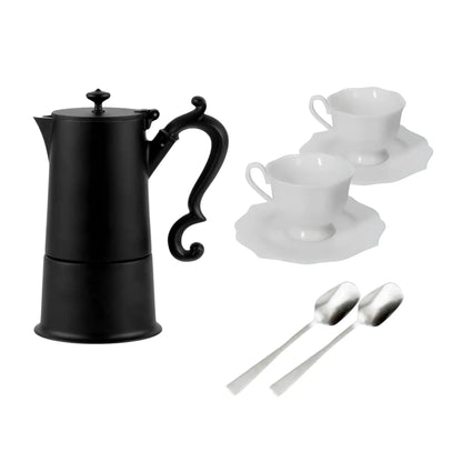 Set regalo caffè Brandani Queen con moka Lady Anne e cucchiaini