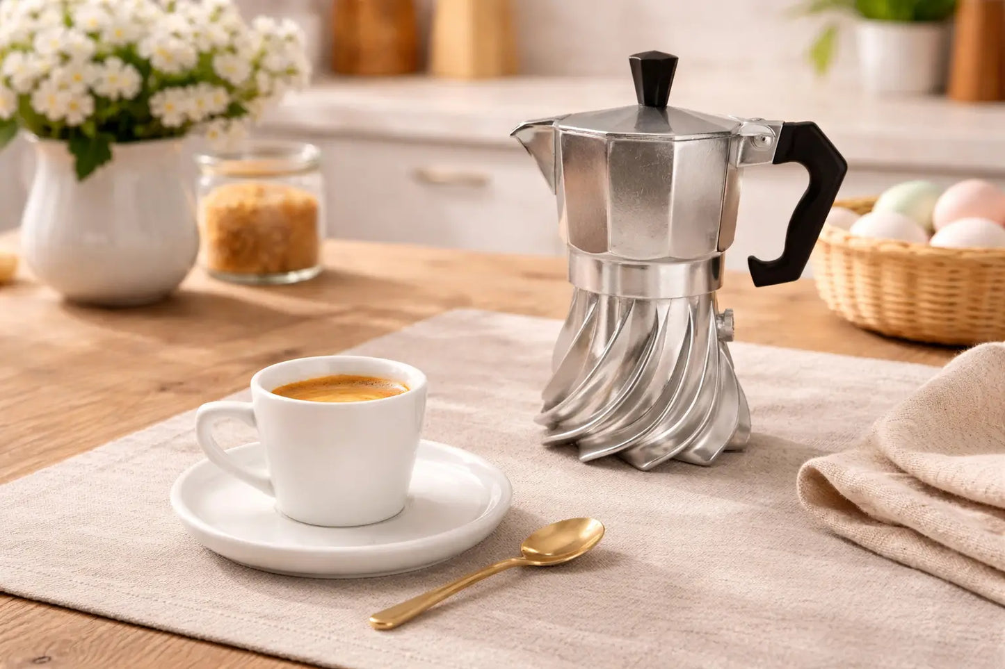 Set caffè per uno Turbo Moka 1 tazza e tazzina Brandani Shanti