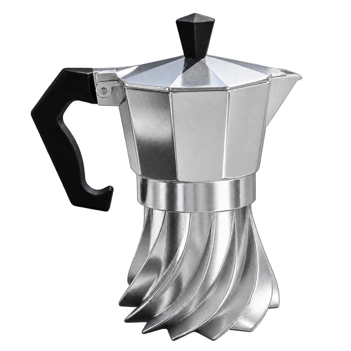 Vista frontale della Turbo Moka TM2 con base alettata