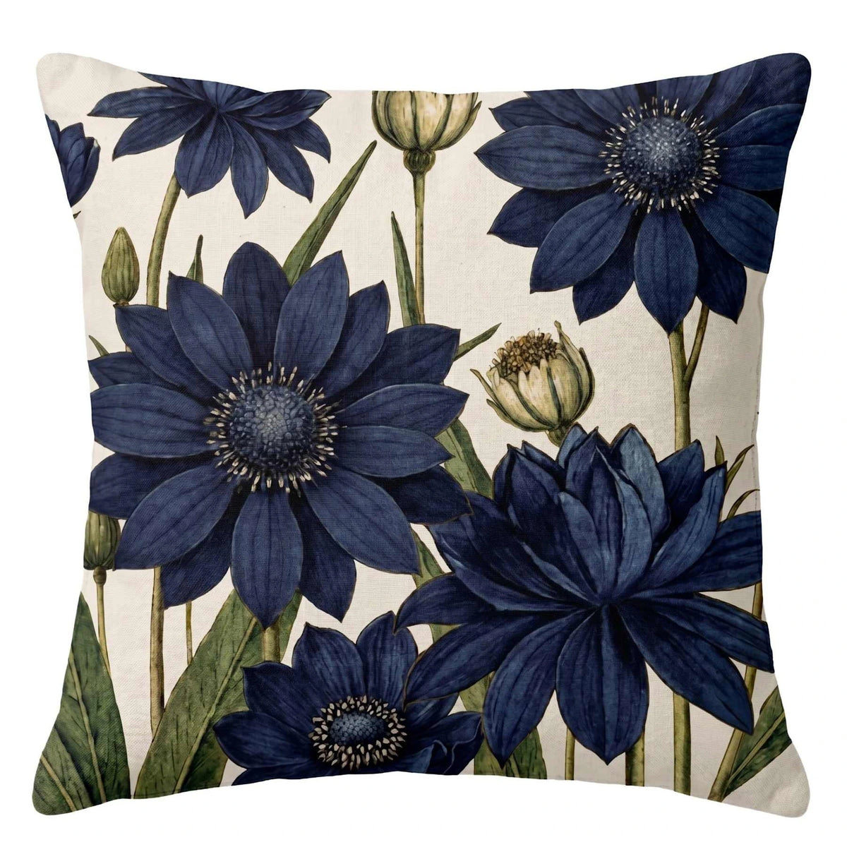 Vanilla Fly Cuscino in Velluto 50x50 cm - Blue Velvet Bloom