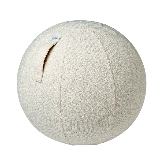 VLUV BOL DIVA Bouclé – palla da seduta ergonomica 65 cm bianco, vista frontale