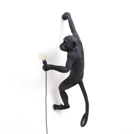 Seletti Monkey Lamp Hanging Version Right Hand Nero