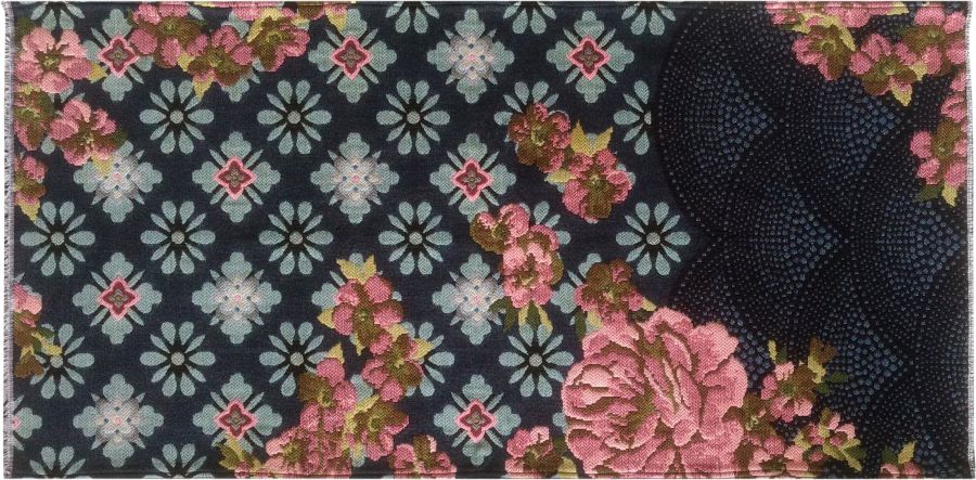 Miho Carpets tappeto fiori rosa 70x140